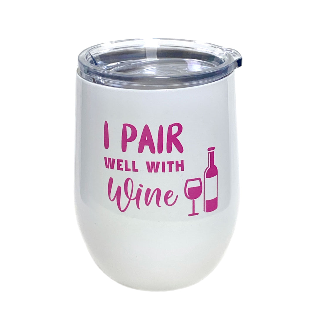 Stemless Wine Tumbler with Lid: 